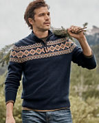 Men's Washable-Cashmere Quarter-Zip Sweater