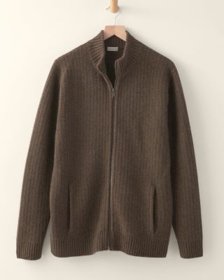 Men's Recycled-Wool Zip-Front Sweater | Garnet Hill