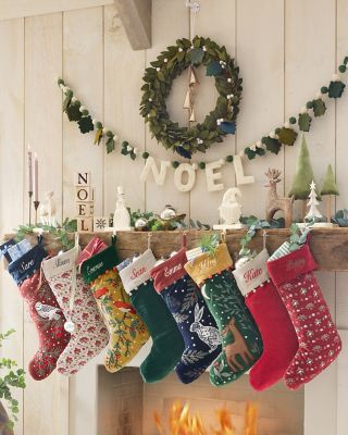 Embroidered christmas stockings sales