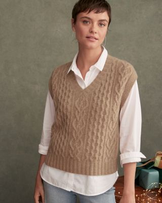 Cashmere sweater vest clearance womens