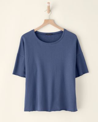 EILEEN FISHER Lightweight Organic-Cotton Terry Crewneck Box