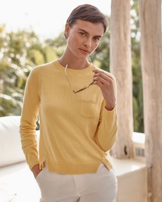 Organic-Cotton Pocket-Detail Sweater