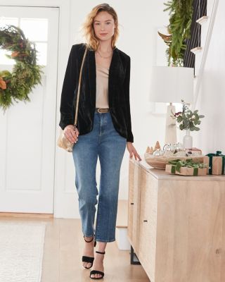 Relaxed Velvet Blazer