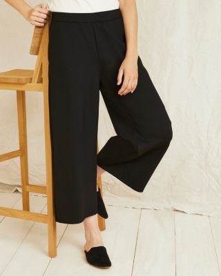 Stretch Jersey Knit Wide-Leg Pant