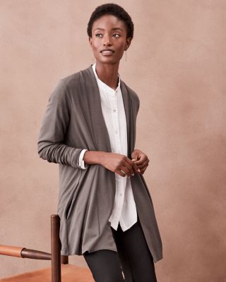 EILEEN FISHER Heavy TENCEL Jersey Long Cardigan