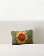 Sunflower Hooked Wool Pillow