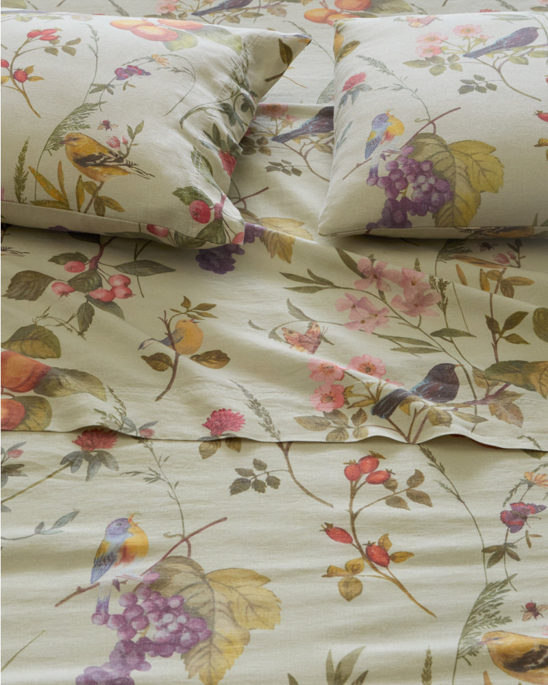Chelsea Floral Relaxed-Linen Sheets