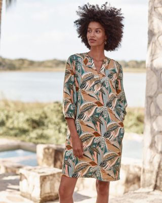 Printed smock dress sale