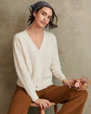 Vera Cropped Cashmere Cardigan | Garnet Hill