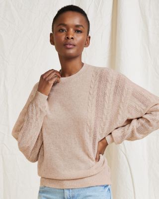 Farside Cabled Cashmere Sweater | Garnet Hill