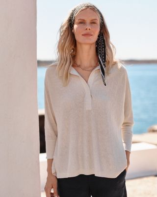 Linen & Organic-Cotton Cabled Pullover