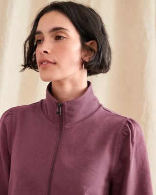 Terry 3/4 Sleeve Zip Dress