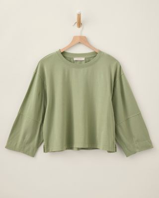 Organic-Cotton Three-Quarter-Sleeve Tee | Garnet Hill