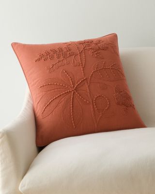 Smoked Persimmon Botanical Embroidered Pillow Cover Garnet Hill