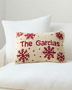 Red Personalized Hooked Wool Pillow