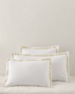 Signature Wisteria Embroidered Percale Sham | Garnet Hill