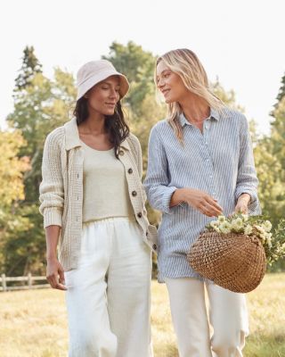 Maren Linen & Organic-Cotton Cardigan | Garnet Hill