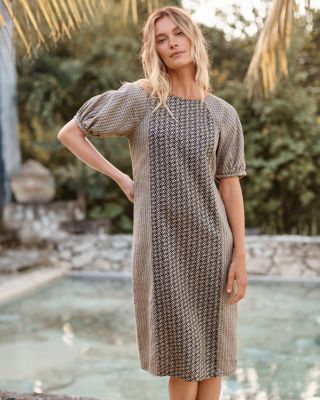 Imogen Linen Midi Dress Hill