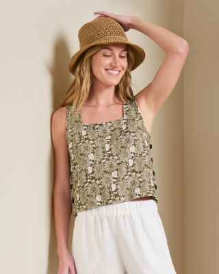 Skye Square-Neck Linen Tank | Garnet Hill