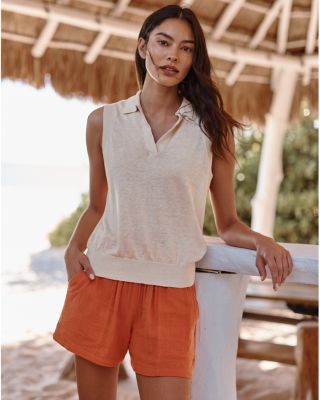 Organic-Cotton Gauze Shorts