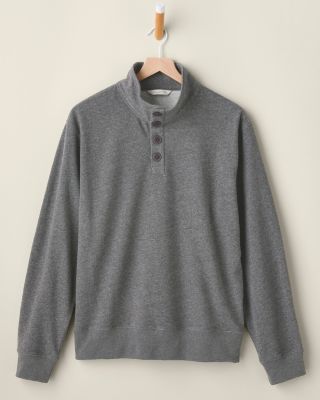 Button discount front sweatshirt