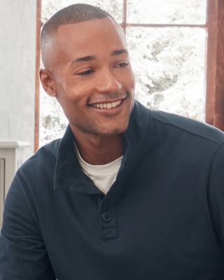 Men's Button-Front Sweatshirt | Garnet Hill