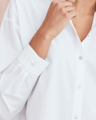 EILEEN FISHER Soft Organic Cotton Poplin Button Down Shirt Garnet Hill