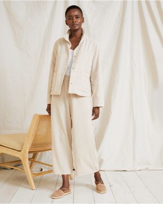 EILEEN FISHER TENCEL™ Seersucker Check Cropped Pants | Garnet Hill