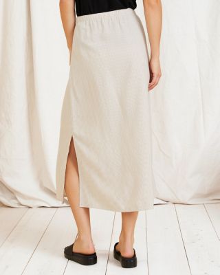 EILEEN FISHER TENCEL™ Seersucker Check Midi Skirt | Garnet Hill