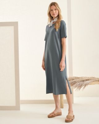 EILEEN FISHER Organic Cotton Jersey Midi T Shirt Dress Garnet Hill
