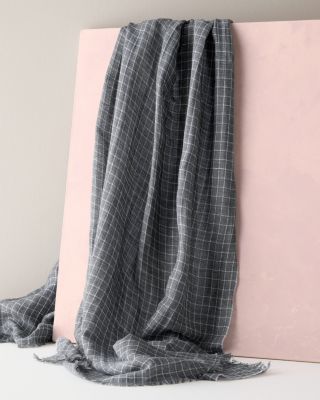 EILEEN FISHER Linen Cotton Check Scarf | Garnet Hill