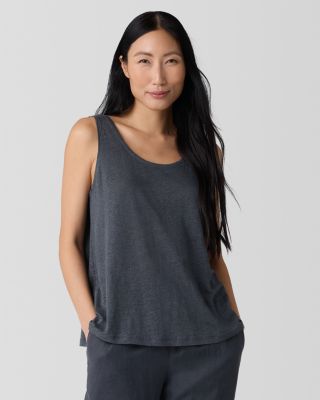 EILEEN FISHER Organic-Linen Jersey Scoop-Neck Tank | Garnet Hill