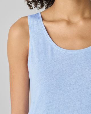 Eileen Fisher Scoop-neck Linen Jersey Tank in White