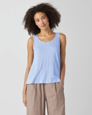 EILEEN FISHER Organic-Linen Jersey Scoop-Neck Tank | Garnet Hill