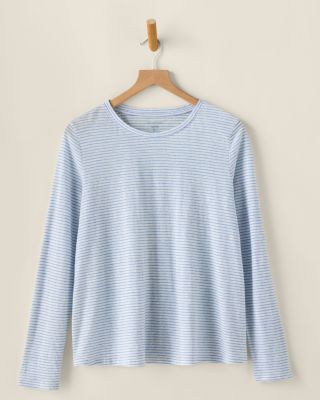 EILEEN FISHER Organic-Linen Jersey Crewneck Long-Sleeve Tee