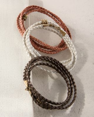 Leather Wrapped Rope Bracelet