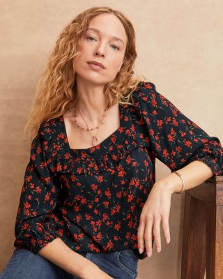 Jasmine Crêpe Blouse | Garnet Hill