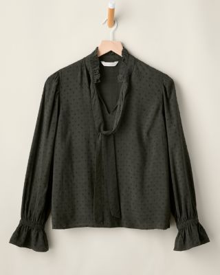 Zoe Tie-Neck Blouse | Garnet Hill