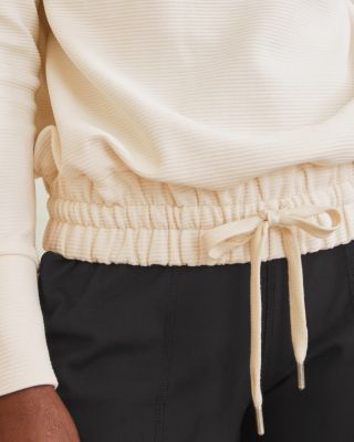 Tie-Waist Ribbed Sweatshirt | Garnet Hill