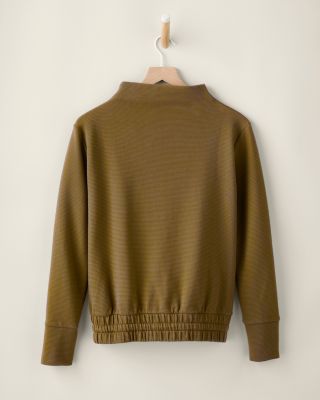 Tie-Waist Ribbed Sweatshirt | Garnet Hill