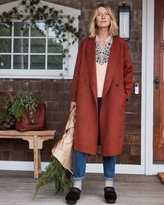 Unlined Wool-Blend Cocoon Coat | Garnet Hill