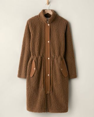 Cozy Longline Sherpa Coat | Garnet Hill