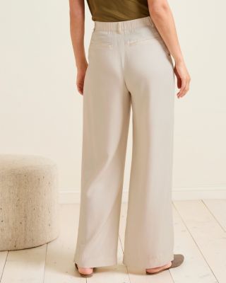 TENCEL™ & Linen Pleated Trousers | Garnet Hill