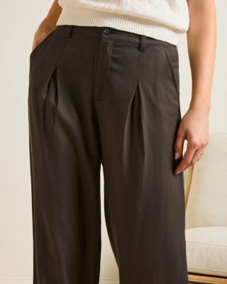 TENCEL™ & Linen Pleated Trousers | Garnet Hill