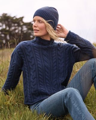 Lumi Cabled Cashmere Turtleneck Sweater | Garnet Hill