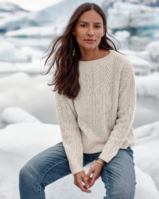 Washable-Cashmere Side-Vent Sweater