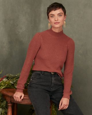 Amélie Wool & Linen Mock-Neck Sweater
