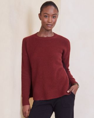 Washable-Cashmere Side-Vent Sweater