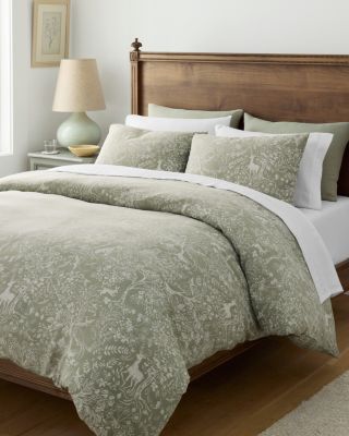 Majestic Forest Relaxed-Linen Duvet Cover | Garnet Hill