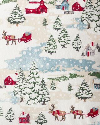 Snowy Sleigh Ride Organic-Cotton Flannel Duvet Cover | Garnet Hill